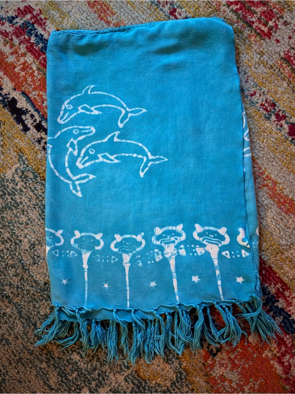 Kokomo Turquoise Dolphin Print Women’s Swim Coverup Wrap